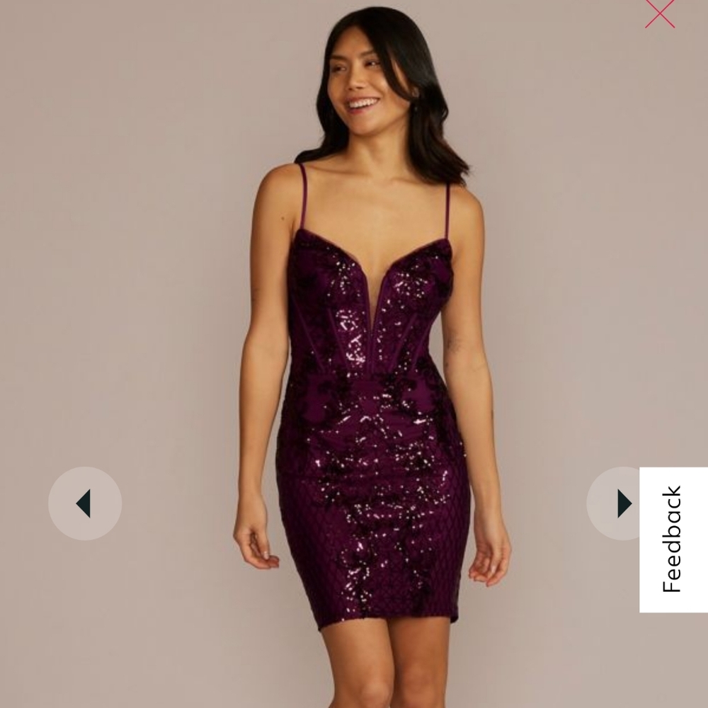 BRAND NEW David's Bridal Purple Sequence Party Dress!!